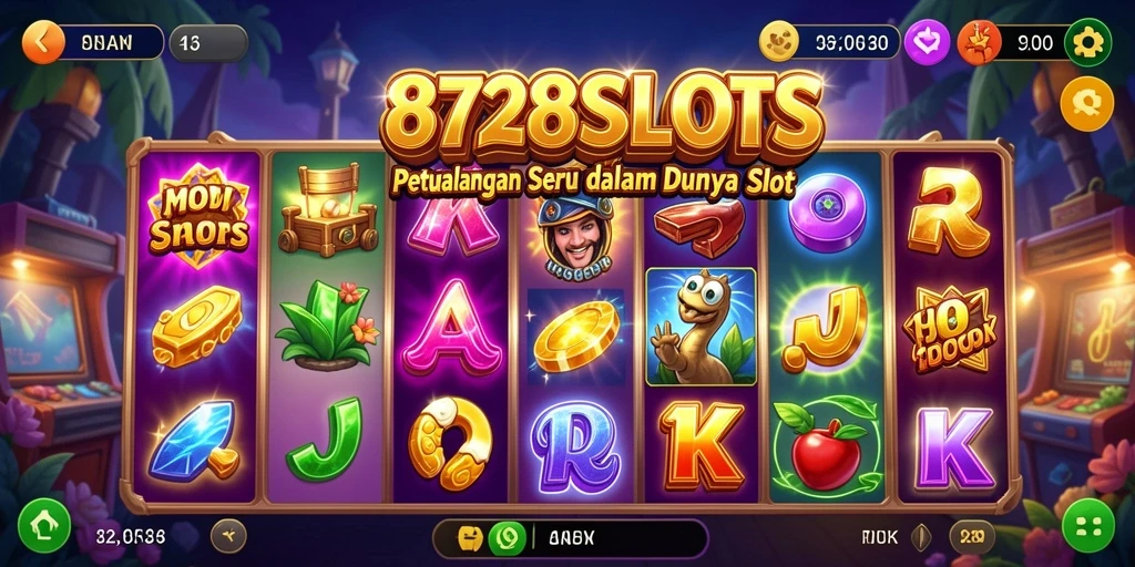 Screenshot utama 8728SLOTS menampilkan aksi petualangan yang mendebarkan.