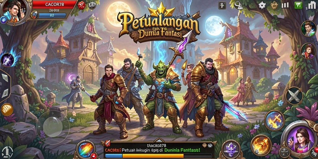 Tangkapan layar utama dari gameplay RPG CACOR78 yang menampilkan aksi seru.