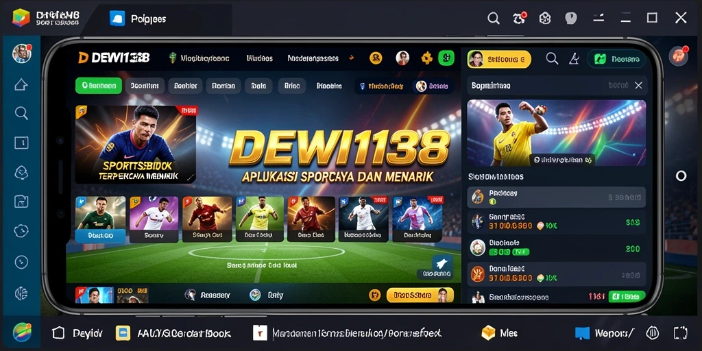 Tangkapan layar menunjukkan pengalaman bermain dalam aplikasi Sportsbook DEWI138.