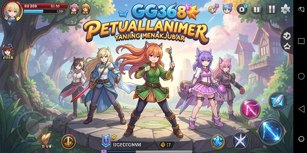 Tampilan gameplay GG368 yang penuh warna dan dinamis.