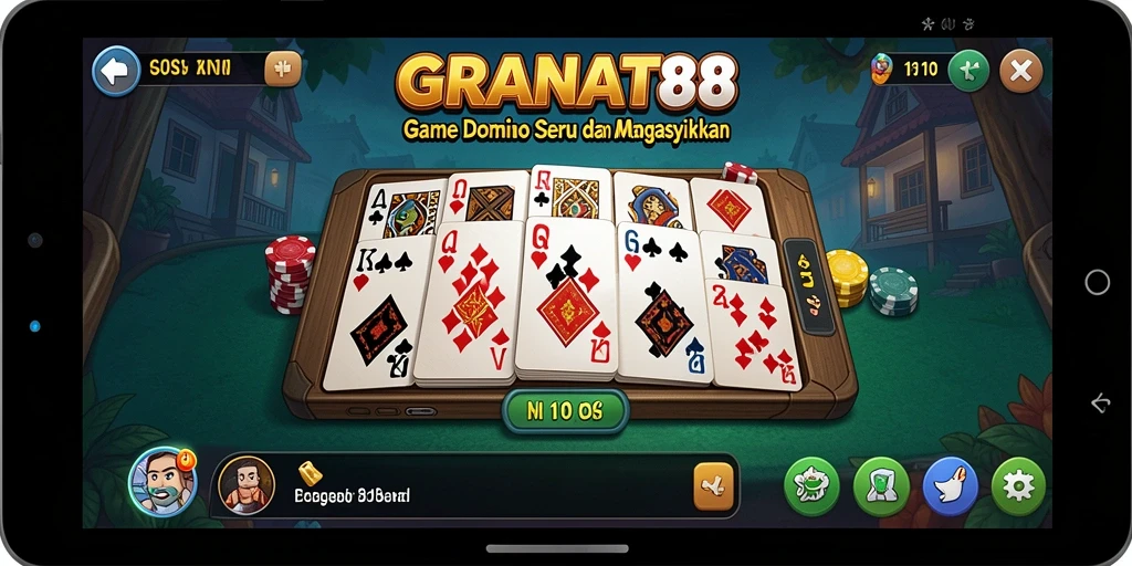 Screenshot utama menampilkan aksi seru permainan Domino.