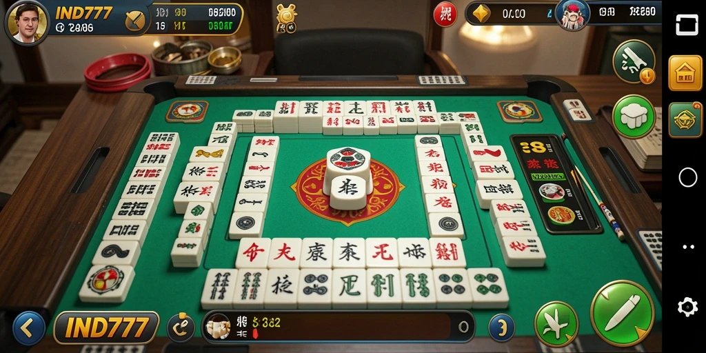 Screenshot gameplay IND777 yang menampilkan pengalaman seru Mahjong.