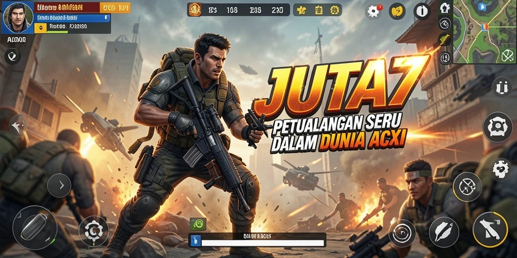 Tangkapan layar yang menampilkan aksi seru dalam permainan JUTA7.