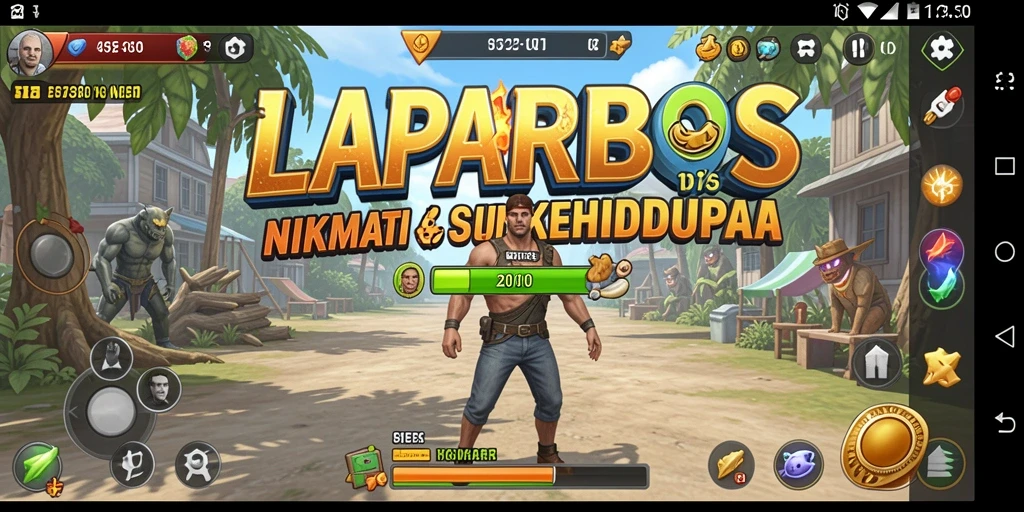 Tangkapan layar LAPARBOS menunjukkan gameplay simulasi yang interaktif dan menarik.