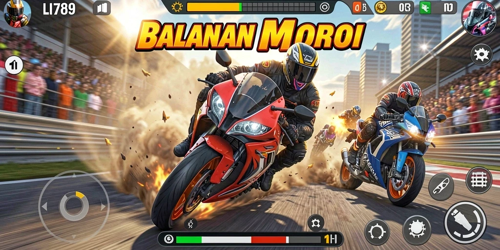 Gameplay seru dengan balapan motor menegangkan di LI789.