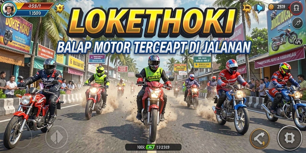 Gameplay seru LOKETHOKI menampilkan adu balap motor yang mendebarkan.