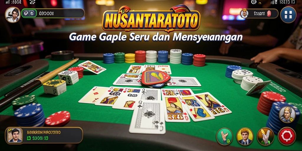 Tampilan gameplay Gaple yang seru di NUSANTARATOTO.