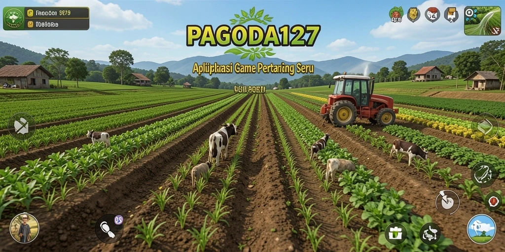 Tampilan menarik dari gameplay <strong>PAGODA127</strong> yang menampilkan aktivitas pertanian.