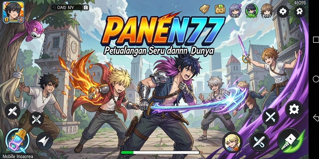 Tampilan gameplay seru dalam dunia anime yang penuh warna.