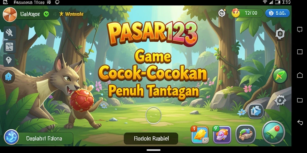 Screenshot dari gameplay PASAR123 yang menunjukkan kecocokan item yang seru.