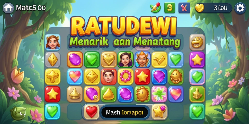 Tampilan gameplay menarik dan penuh warna di RATUDEWI.