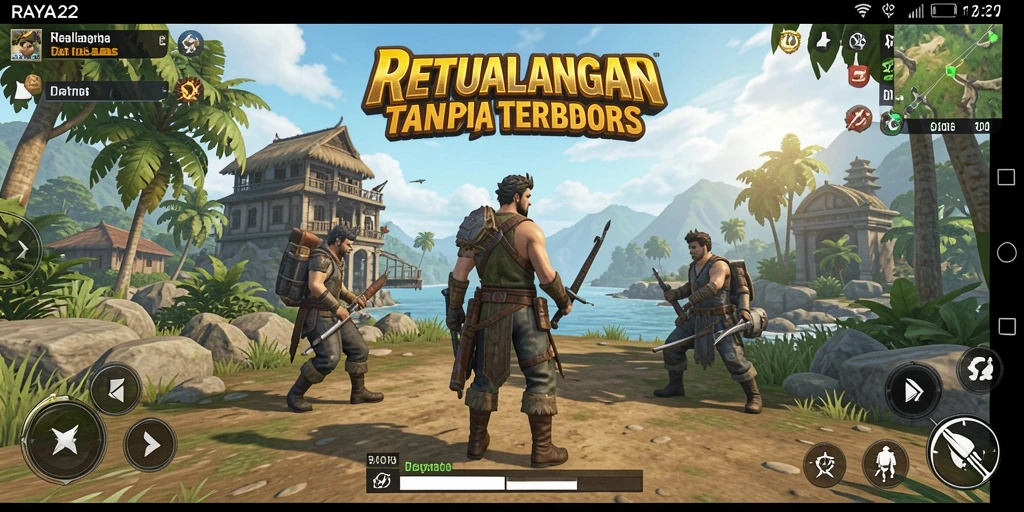 Tampilan gameplay epik di RAYA22 dengan dunia terbuka yang luas.